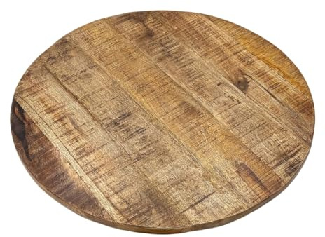 Amago home Runde Tischplatte Holzplatte Ersatztischplatte Mango-Altholz Ø 55/75 cm – recycelt & charakterstar
