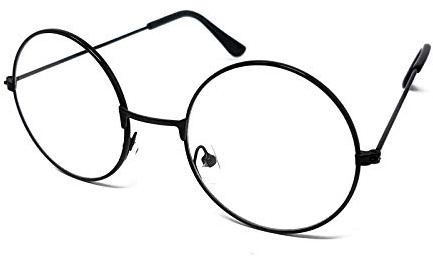 WS UK Kids Metal Frame Wizard Glasses with Clear Lens [Black]