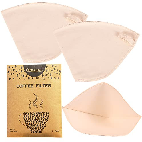 3 Pack Reusable Fabric Coffee Filters Size 4, Pro Quality Organic Cotton Coffee Filters, Sustainable and 100% Plastic Free