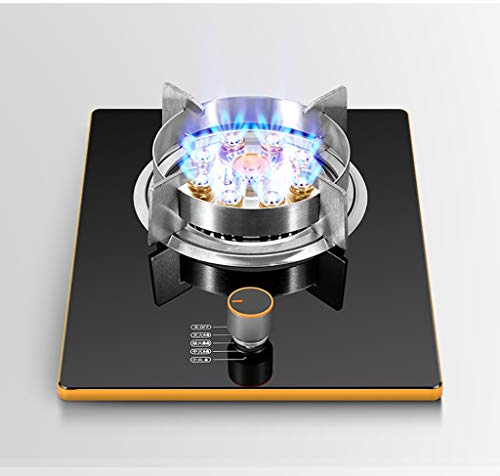 IBOWZ Encimera de Gas Placa de Cocina de Gas de sobremesa/Cocina de Gas de Cocina Individual integrada, Quemador de Anillo de Fuego Feroz de Nueve cavidades de 7,0 KW, con Control de Temperatura y