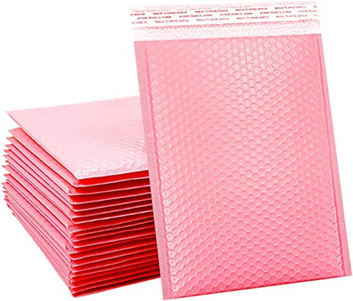 RZMZBY 25 Stück Versandtaschen mit Luftpolsterfolie,15 cm x 20 cm Versandtaschen Luftpolster selbstklebende, gepolsterte Umschläge Sakura Pink für CDs & Schmuck & Kosmetik