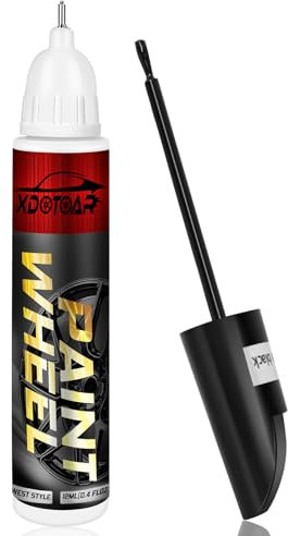 Matte Black Rim Touch Up Paint, Efficient Wheel Paint Pen for Metal, Also Match Flat Black, Seamless Repair Car, Faucet and More, Color Accurate, Long Lasting Adhension, Quick Drying, Easy to Use