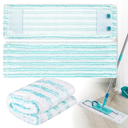GIBOHOM 3er Set Bodenwischer Ersatzbezug Kompatibel mit Leifheit Profi XL Micro Duo/Cotton Plus Mop, Mikrofaser Wischbezug Set für Waschmaschinen Geeignet, Bodenwischer Bezug für Alle Bodenarte
