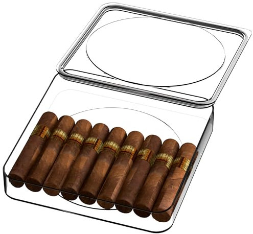 Linkidea Men's Portable Plastic Cigar Storage Box with Lid, 8 x 1.3 Travel Cigar Case Compatible with Regular Cigars, Keeps Cigars Fresh and Protected for Travel