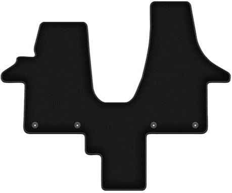 Wielganizator Velours Fußmatten passend für VW Transporter T5 (2003-2015) | Qualität: Basic - Genaue Passform, rutschfeste Untregrund 1-teilig - Schwarz