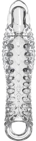 Kutocesy Guaina Fallica in TPE con Texture 3D Dildo Vibratore Manicotto Estensibile Riutilizzabile con Anello di Base Toys Sessuali per Uomini e Coppie (A)