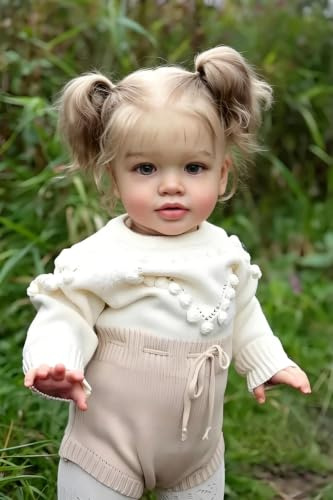 RXDOLL Stor storlek realistisk nyfödd babydockor 66 cm återfödd småbarn docka mjuk viktad duk kropp verkliga livet babydocka rotat hår naturtrogen småbarn dockor för barn ålder 3+