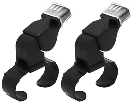 HolooVeranillo 2 Pcs Handheld Whistle,Finger Grip Sport Referee Whistle,Superior Sports Referee Whistles,for Enhanced Game Management Versatile Whistles for Sports & Outdoors,Training and Outdoor