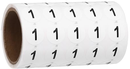 PATIKIL 1000Pcs Adesivi Numerici 0.6 Etichette Numeriche Adesive Numeri Piccoli Cerchi Autoadesivi Etichette rotondo Decalcomanie 1 Rotolo Puntini Nero