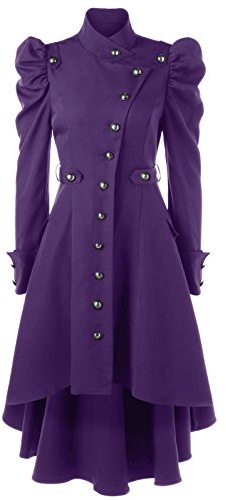 Beebeauty - Abrigo largo gótico retro para mujer - Chaqueta de viento era Vitoria, morado, S