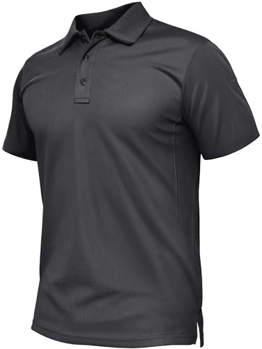 TACVASEN Men's Breathable Golf Polo Shirt Quick Dry Short Sleeve Casual Work Polo T-Shirt