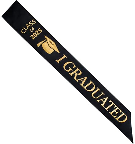 GraduatePro Fascia Laurea Dottoressa Accessori per Decorazione Cerimonia Party Festa Infermiera Americana Donna Uomo Graduation Dottore Universitario Nero