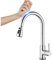 Ibergrif M22136-99 - Touch Sensor Küchenarmatur mit ausziehbare Brause, Spültischbatterie, Küche Wasserhahn, Chrom, Silber