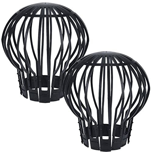 Vilde Protection Basket Gutter Filter for Downpipes Against Blockages Leaves Black Set of 2, 12,5 x 12,5 x 15 cm