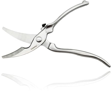 TONMA Poultry Shears Heavy Duty [Made in Japan] 10 Japanese Kitchen Scissors Restaurant Grade Stainless Steel Kitchen Shears All Purpose for Spatchcock Turkey, Butterflied Chicken, Crab, Seafood