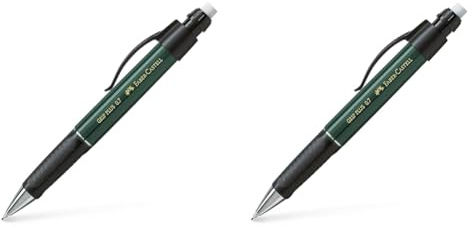 Faber-Castell 130700 - Druckbleistift GRIP PLUS, Minenstärke: 0,7 mm, Schaftfarbe: grün metallic (Packung mit 2)