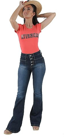 Aterrisage - Pantalon mujer campana bolsillo plastron - PMYOH317 - Azul, 36
