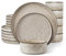 Homikit Dinner Sets for 6 People, 18-Piece Dinnerware Reactive Glaze Stoneware Set, Round Plates and Bowls for Home Kitchen, Chip & Scratch Resistant, Dishwasher & Microwave Safe, Retro Desert Khaki