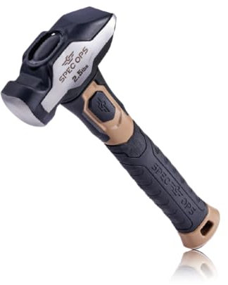 Spec Ops Tools Schmiedehammer, 1,1 kg Vorschlaghammer mit stoßdämpfendem und vibrationsdämpfendem Griff aus zwei Materialien, 3% an Veteranen gespendet, Schwarz/Hellbraun