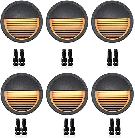 Luci a LED da 4 W, per esterni, per scale, con connettore a filo, 3000 K, luce bianca calda, per giardino, recinzione, impermeabile, a bassa tensione, DC12 V 24 V