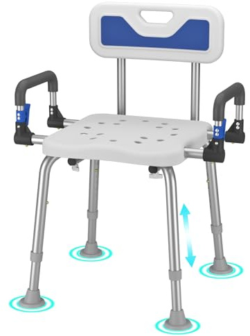 Drseats Chaise de douche ultra large avec accoudoirs, banc de bain, chaises de sécurité médicale bariatrique, FSA/HSA 226,8 kg, très résistante, réglable en hauteur pour personnes âgées, adultes,