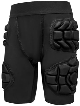 Topeter Pantaloncini da portiere per bambini, con protezione dagli impatti, slip imbottiti a compressione, con tasca per tazza, S