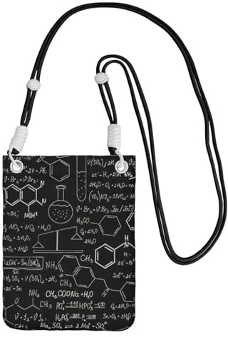 KLJnmbb abstrakt vetenskap kemi illustration 3D-tryck kvinnor män mobiltelefon crossbody väska mobilväska plånbok för resetillbehör