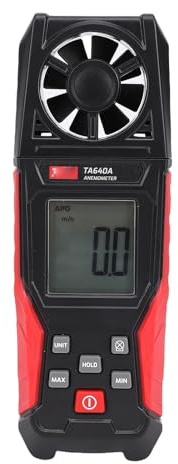 Yctze Digital Vindmätare med 8 Skovlar, Handhållen Vindhastighet och Tem Digital Vindmätare, Vindhastighetsmätare, Handhållen, Vindtemperaturmätare, .-30.0m/s, -45.℃, 8 Skovlar