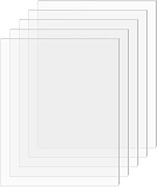 SimbaLux Akrylark klart gjutet plexiglas 20 cm x 25 cm 0,1 cm tjock (2 mm) paket med 5 genomskinlig plastplexiglasskiva med skyddspapper för fotoram, gör-det-själv-visningsprojekt, hantverk