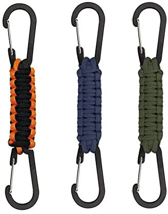 haihaz Amindz 3 Stück Schlüsselanhänger Paracord Outdoor Camping, Paracord Schlüsselanhänger mit Karabinerhaken,Schlüsselband Karabiner,Schlüsselanhänger Outdoor Camping für Autoschlüssel
