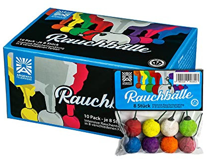 vama Funke Rauchbälle Smoke Balls Mixed im 8er Beutel, tolle Farben für die Größe, Outdoor draußen (3 Beutel)