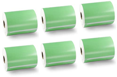 BETCKEY - 6 Rollos S0904980 Etiquetas de Color(Verde), 104mm x 159mm, 1320 Etiquetas Extragrandes de Envío para LabelWriter 4XL, No se aplica 550 o 5XL