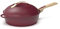 COOKUT - La Fabuleuse poêle 8 en 1 – Un seul ustensile qui remplace poêle, casserole, sauteuse - Avec 2 poignées amovibles, panier vapeur/friture, spatule en bois - RUBIS