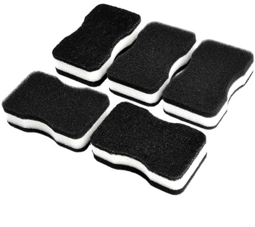 HpLive Lot de 5 éponges à récurer noires pour cuisine, évier, vaisselle