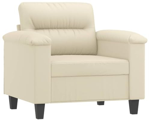 vidaXL Sillón Cuero sintético Crema 60 cm