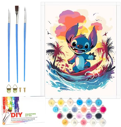 LAISU Pintura por números para adolescentes y adultos principiantes, 40x50cm Paint by Numbers Gran Cartoon Painting Kit de manualidades con lienzo, pinceles, pinturas acrílicas, Kit de pintura