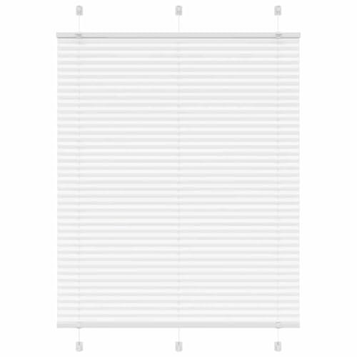 vidaXL Plissee Weiß 105x100 cm Stoffbreite 104,4 cm Polyester, Faltrollo, Klemmfix, Plisseerollo, Jalousie, Rollo, Plisseerollo für Fenster