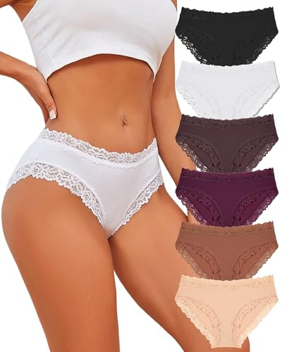 ALL OF ME - Confezione da 6 mutandine da donna, in cotone, morbide, stile hipster, sexy, taglie S-3XL, XXL