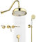 Système de Douche Encastré, Colonne de Douche Encastrée avec Douchette, Ensemble de Douche Encastré avec Douche de Tête, Flexible 1,5 M, Corps en Laiton, Installation Murale Facile et Rapide