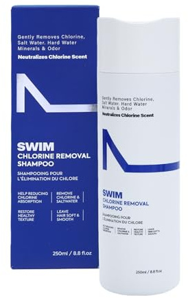 Swim Shampoo 250ml Moisturizing Chlorine Shampoo Restorative Hair Care Formula Gentle Non Greasy Smell Eliminator Cleansing Hair Cleanser For Women Men Teens After Pool Shower Care Routine