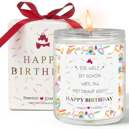 ORANGXUN Geburtstagsgeschenk für Frauen,7OZ Geburtstagskerzen, Happy Birthday Duftkerze Geschenke für Mama Oma Tochter Schwester Beste Freundin 18 30 40 50 60 Geburtstag Frau