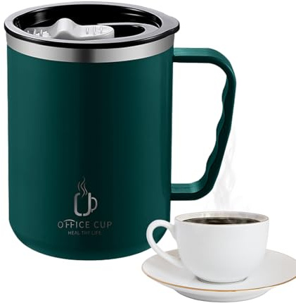 Tazza Da Caffè Isolata Da 500 Ml, Bicchiere Da Bevute In Acciaio Inossidabile, Tazza Termica Con Coperchio E Maniglia, T-azza Di Bevute Portatile, T-azza Termica Per Tè, Cacao Caldo, Bevanda Fredda