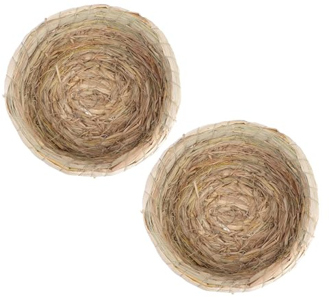 VICASKY Nids de Reproduction en Paille Naturelle pour Pigeons Voyageurs, Résistant la Saleté et Indéformable, Lot de 2, Accessoires pour Élevage et Nidification, Adapté aux Oiseaux