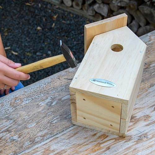 National Trust Bird Box for Gardens – Bird Nesting Box Kit – FSC® 100% Wood – 32mm Hole for Garden Birds