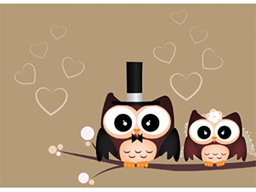 DeCoArt... Set 25 Wettflugkarten Hochzeit Eule Eulen, 25 Luftballons 28cm weiß, 25 Ballonverschlüsse Öko