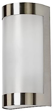 Lindby Edelstahl Wandlampe aussen IP 44, Wandleuchte silber Außenbeleuchtung Wand Hof Garten Terrasse Balkon Aussenleuchte