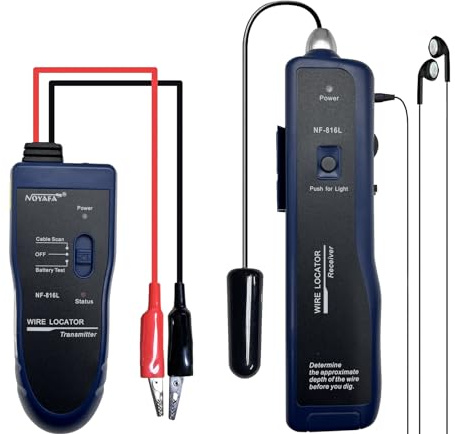 RockyMars, tester per cavi sotterranei, con batteria ricaricabile da 1100 mAh per recinzione invisibile per cani, rilevatore di interruttori, tracciatore di cavi elettrici, localizzatore di cavi per