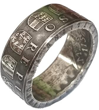 Münzring Österreich 25 Schilling Landerwappen Silber 800er Größe 54-70