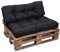 bananair - Palettenkissen Outdoor Set - Bequem, Robuster, UV-beständiger & Wasserabweisender - Ideal für Europaletten, Palettenmöbel (1 Sitzkissen 120x80 cm + 1 Rückenkissen 120x40 cm, Schwarz)