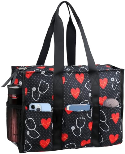 ABAMERICA Borse da infermiera per lavoro, borsa infermieristica, tasche multiple, impermeabile, cerniera superiore, borsa clinica per studenti infermieristici, Medium